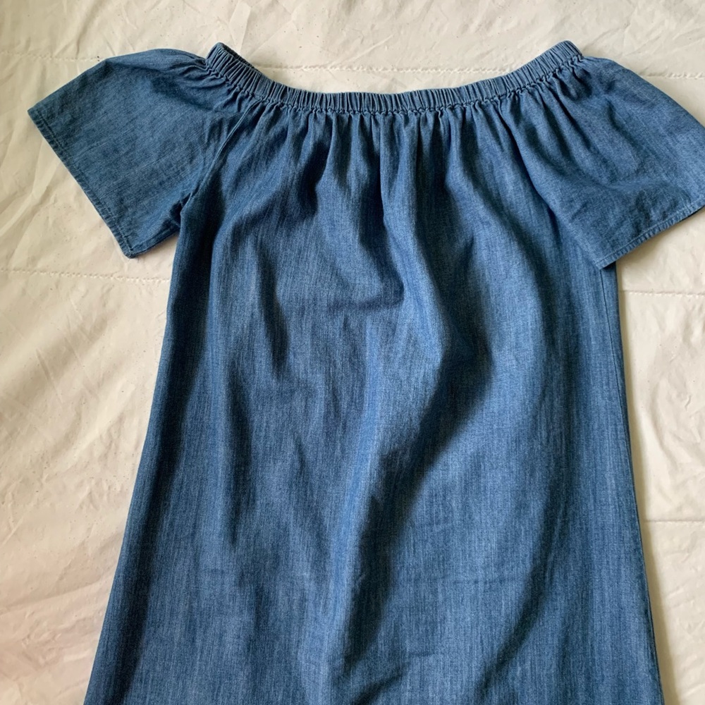 Off Shoulder Jean Dress - Picture 1 of 2